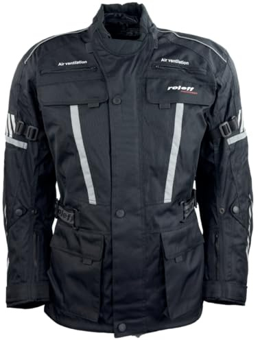 ROLEFF Herren Motorradjacke Textil – Protektoren, Belüftungssystem, wasserdicht, atmungsaktiv
