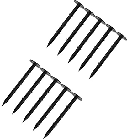 BESTonZON 10 Piquets de Jardin en Plastique PP Noir, Solidité Renforcée et Légèreté, Accessoires pour Camping, Randonnée et Bâches de Tente