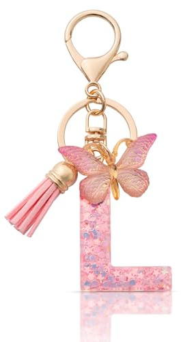 MORSUNBELA Schlüsselanhänger Buchstabe Mädchen Keychain Letter | Personalisierter Buchstaben-Schlüsselanhänger für Mädchen und Damen, süßes Accessoire für Schlüssel, Tasche oder Rucksack