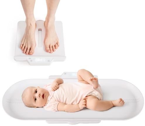 COSTWAY Babywaage digital mit abnehmbarem Tablett, 50 g bis 150 kg, Kinderwaage mit LED-Anzeige, 5 Messmodi & Tara-und Haltefunktion, Säuglingswaage, Stillwaage, Tierwaage für Baby, Erwachsene