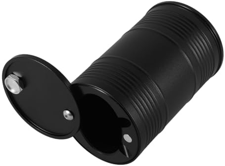 Cenicero Recolector Tapa con Aluminio Aleación Negro, Coche | Ligero y Decorativo, Capacidad para Ceniza, Seguro para Hogares y Cantinas