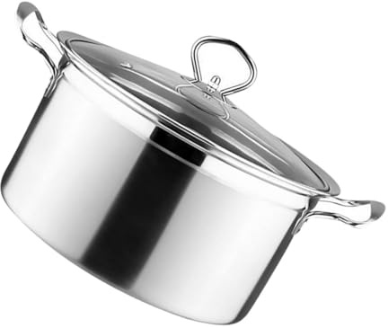 Garneck Casserole Inox pour Induction et Gaz Marmite à Soupe Antiadhésive et Débordement Cuisson et Multi Usage avec Fond Renforcé
