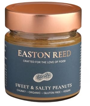 Easton Reed Ekologiskt Jordnötssmör 200g – Flytande Jordnötsmör av Rostade Eko-Jordnötter – Utan Palmolja, utan Salt och socker (Sweet & Salty Peanuts)