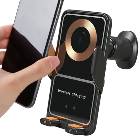 Cargador Inalámbrico para Coche - Soporte Giratorio 360 Grados para Teléfono En Coche,Carga Rápida 15W Antivibración con Detección Automática | Base para Salida De Aire Vehículo Automóvil
