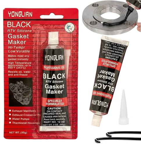 Nimblia 2 Stück 85ml Motordichtmasse Schwarz Silikon Dichtmasse, Hitzebeständig Ölbeständig Hochtemperatur Silikon, Ölwannendichtung für Auto Motorrad Getriebe Reparatur