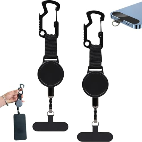 ToppTooo 2 PCS Anti Theft Phone Strap - Retractable Phone Lanyard with Metal Tether Tab, Retractable Lanyard Compatible with Most Smartphones for Outdoor Hiking Cycling