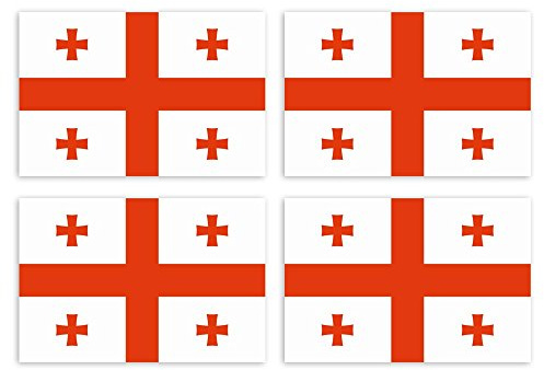 Kiwistar Aufkleber 4,5 x 3 cm Georgien - Land Staat Autoaufkleber Flagge Länder Wappen Fahne Sticker Kennzeichen - Auto - Fahrrad - LKW