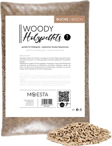 MOESTA-BBQ 19304 5 kg Sheriff Hartholz Pellets, Rauch-Aroma, Buche | für jeden Geschmack, smoky oder spicy, für Steaks, Brisket und Patties