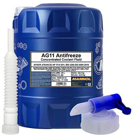 MANNOL 1x20 Liter AG11 Antifreeze (Longterm) Konzentrat + Hahn + Schlauch
