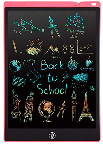 LCD Schreibtafel Spielzeug,PINKCAT12 Zoll Kinder Maltafel für ab 3 4 5 6 7 8 Jahre alt Junge Mädchen Zaubertafel Wasser Malbuch Magnetspiele Geburtstag Weihnachten Geschenk