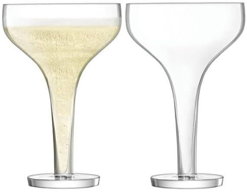 LSA International Epoque Champagne Saucer 150ml Clear | Set of 2 | Mouthblown & Handmade Glass | EQ03