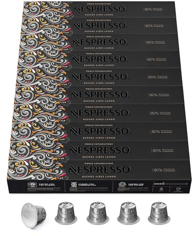 NESPRESSO ORIGINAL Buenos Aires Lungo 100 Kaffeekapseln | Arabica Kaffee, Mittlere Röstung, Intensität 4