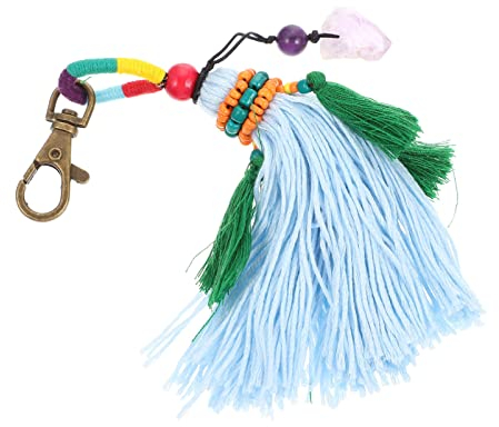 HOMSFOU Bohemian-Quasten-Schlüsselanhänger, Tasche, Schlüsselanhänger, Handtaschen, Anhänger, Geldbörse, Quasten, Schlüsselanhänger, Ringe