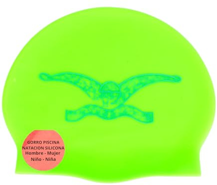 IMSPIRA Gorro Natacion Silicona Verde Hombre Mujer Niño Unisex Adulto Piscina Aquagym Accesorios Competicion Entrenamiento Comodo Antideslizante Resistente Elastico Diseño Deportivo Original