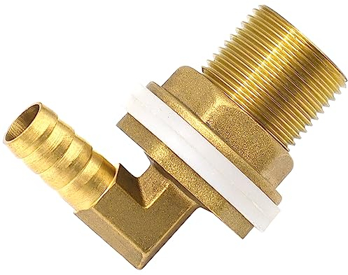 GOIYZTTR Tankverschraubung Regentonnenfuß Schlauchtülle Mit 2 Gummidichtungen Messing Regentonnenverschraubung für Regentonnen Zisternen