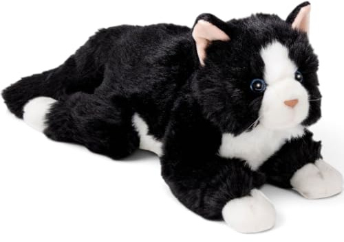 Carl Dick Peluche Chat Noir-Blanc, 30cm, 40cm de Longueur Totale 3558