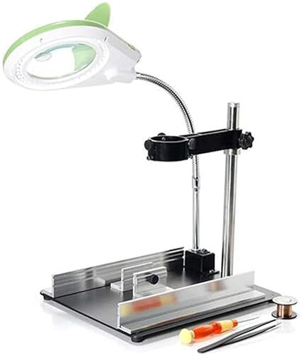 Loupe, lampe loupe 8X - Lentille éclairée à la lumière du jour - Lampe de bureau grossissante avec loupe pivotante, lampe de bureau à bras oscillant, pour table, tâche, artisanat, bijoux, couture