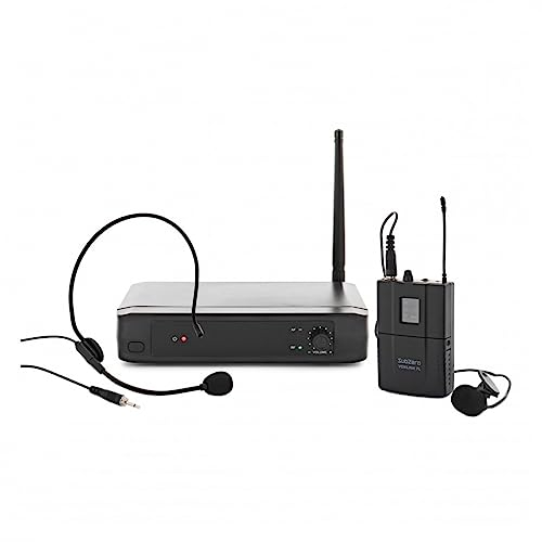 SubZero Set de micrófono inalámbrico con micrófonos de diadema y de solapa