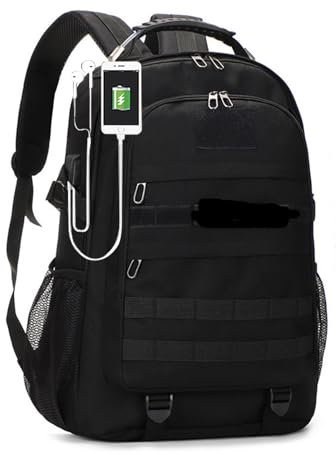 Kabxhueo Military Tactical Backpack 40L Large Hiking Backpack MOLLE Heavy Duty Outdoor Laptop Bag Durable Waterproof Travel Bag Daypack for Camping Cycling Climbing Trekking for Men Women,Black