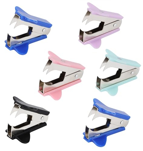 6 Stück Heftklammerentferner, Entklammerer Klammerentferner Büroartikel, Metall Tackerklammern für Bürobedarf und Schreibwaren (Zufällige Farbe)