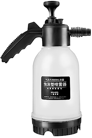 Irfora Pulverizador de espuma, bomba de espuma, pulverizador de espuma de nieve a presión manual, pulverizador de agua de 2 l con dos boquillas