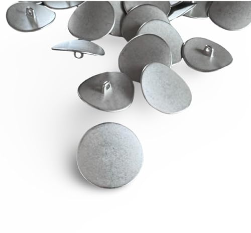 10 Stück coole Form silber farben matt Knöpfe Metall Ösenknöpfe 18mm oder 23mm zum Annähen (23mm)