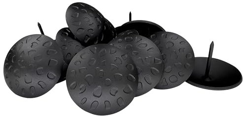 Sidco Supply Paquete de 50 clavos de hierro de 1.5 pulgadas, clavos decorativos, negros, tachuelas de tapicería, clavos, clavos rústicos decorativos antiguos para madera, pernos decorativos de puerta,