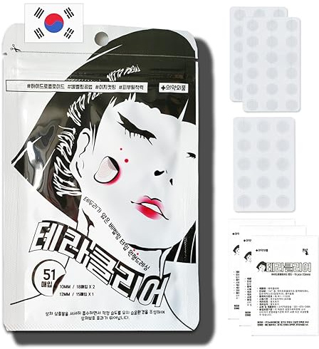 [Made in Korea] Korean Hydrocolloid Pimple Patch Spot – TheraClear – Acne Treatment for Face and Body & Blemish Stickers for Clear Skin Korean Skincare Therapy (10mm, 12mm) (1 pack, 51 count)