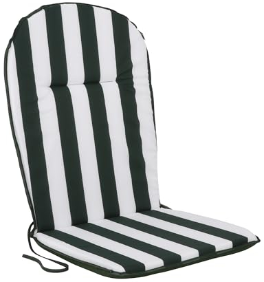 PATIO Stuhlauflage Niedriglehner 96 x 46 cm Ben Hoch Monoblock Auflage Sitzkissen Stuhl Wendekissen Streifen weiß grün