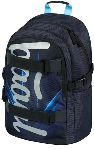 Baagl Schulrucksack für Jungen Mädchen Teenager - Skateboard Rucksack - Kinderrucksack mit Laptopfach und Brustgurt für Schule, Weiterführendeschule, Mittelschule