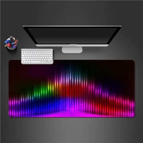 Gaming Mauspad XXL Lila Blau Rot Großes Mauspad Schreibtischauflage mit Vernähte Kanten Einer speziellen Oberfläche verbessert Geschwindigkeit und Präzision 1200x600x2mm