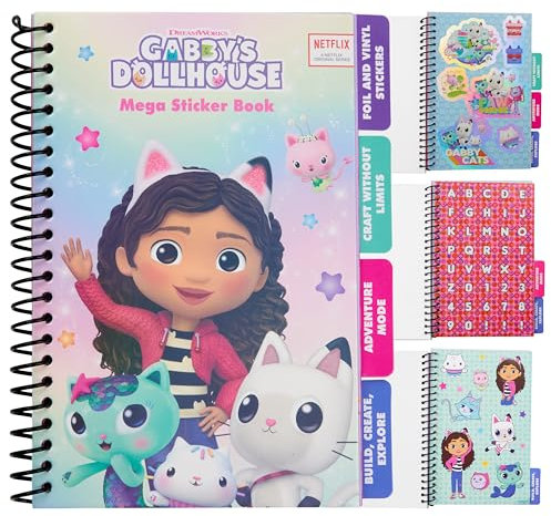 Gabby's Dollhouse Stickerbuch Mädchen, Teenager Sticker Album mit 28 Stickerbögen, 500+ Sticker, Sticker Buch Scrapbook, Geschenk Idee