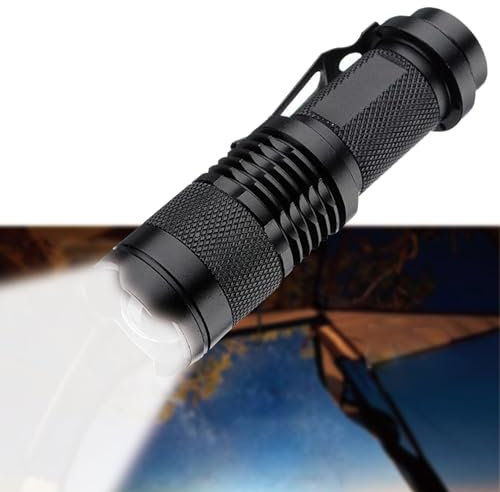 LIAISIMI Torcia LED Luce da lavoro multifunzione Mini torcia portatile 3 modalità Torcia pieghevole Ideale per il campeggio, l'escursionismo, la visione notturna (1, white)