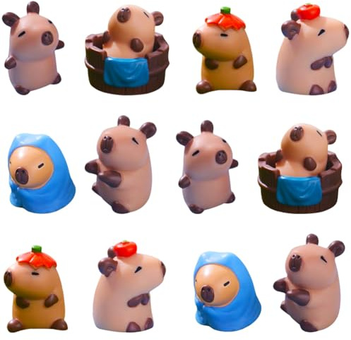 MEZHEN Capybara Figurine Décoration de Gâteau Animaux Anniversaire Décoration Gâteau Décoration de Jardin Capybara Fête d'anniversaire Deco Gateau