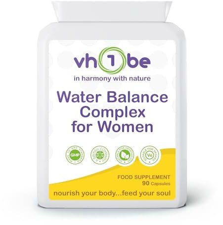 Water Balance Complex for Women 90 Capsules - Natural Bloating, Swelling & Water Retention Relief, Supports Detox & Fluid Balance | Vegan Electrolyte & Hormonal Balance Supplement - Made in UK