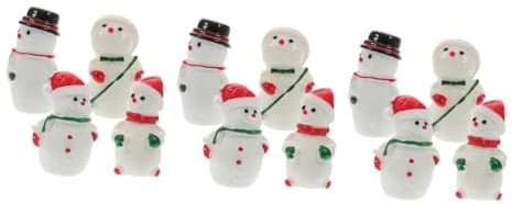 PRETYZOOM STK Weihnachten Schneemann Ornamente Schneemannfiguren Schneemann-Requisiten Weihnachtsschmuck Cute Decor Weihnachtsdekorationen Kleiner Schneemann Schneemann-Dekorationen Harz