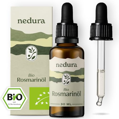 nedura® BIO Rosmarinöl [100% NATURREIN] - Rosmarinöl für die Haare - Rosmarin Öl in BIO Qualität aus Europa - Rosemary Haaröl - 30ml