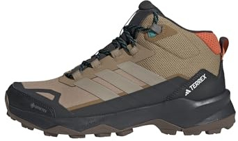 adidas Uomo Terrex Skychaser Ax5 Mid Gore-Tex Hiking Shoes, Cardboard/Blanch Cargo/Semi Impact Orange, 38 2/3 EU