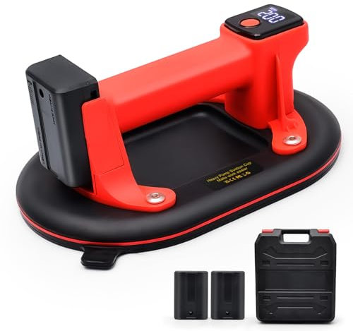 Sollevatore a batteria per piastrelle, ventosa a vuoto elettrico con display digitale, funzione di accensione/spegnimento automatico, aspiratore in vetro per legno, cartongesso, granito, vetro,