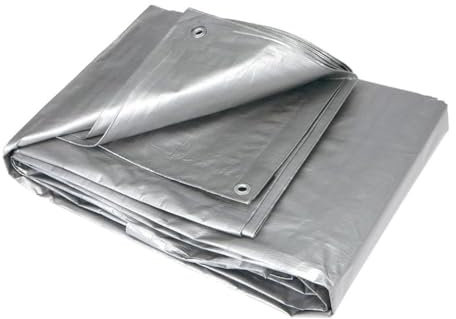 3S SuperSamaStore Telo Impermeabile da Esterno con Occhielli, Telone Antipioggia per Copertura Gazebo e Tendoni in Giardini e Spazi all'Aperto/Esterni, 360 g/m², Grigio, 3 x 4 m