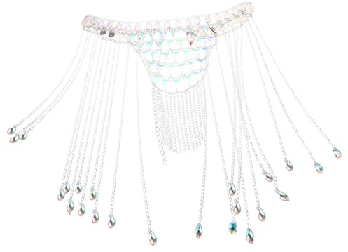 BESTYASH Chaîne de Taille pour Femmes en Acrylique Multi-couches Géométrique Brillante, Accessoire de Mode pour Soirées et Mariages, Chaîne Corporelle