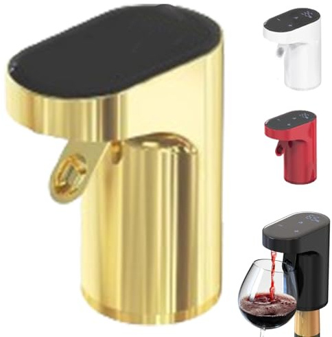 Sipvault - Drink Dispenser Liquor, Sip Vault Drink Dispenser Whiskey, Sipvault Smart Dispenser Alcohol,Electric Wine Decanter Aerator Dispenser Pourer Adjustable Quantity Liquor Wine Pump (Gold)