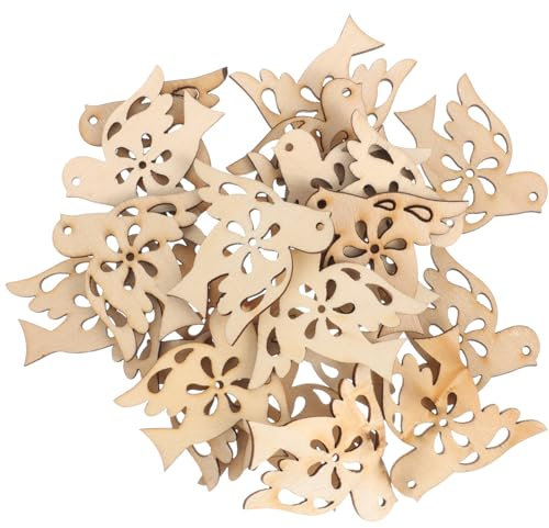 LALAFINA 20pezzi Decorazioni Della Pace in Legno Non Finite Appendibili Per Artigianato Creativo Fette Legno Sagomate Per Lavoretti Fai Da Te Decorazioni Natalizie