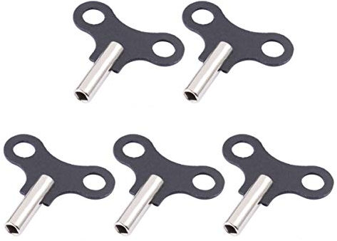 Angoily 5stücke Teiliges Aufziehschlüssel Metall Für Holzuhren Innenvierkant Robustes Uhrreparaturwerkzeug Verschleißfestes Design Für Mechanische Wand Standuhren in Schwarz