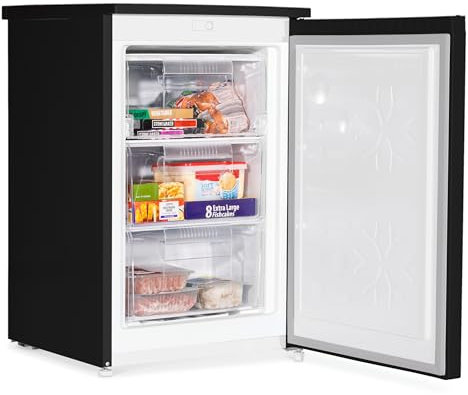 Baridi 55cm Undercounter Freezer with Adjustable Thermostat, 85L, Black - DH251