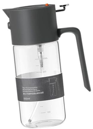 Sharplace Botella de Aceite Botella de Vidrio Aceite Portable Gran Capacidad de Soja Dispensador de Fuga a Prueba, Gris Oscuro