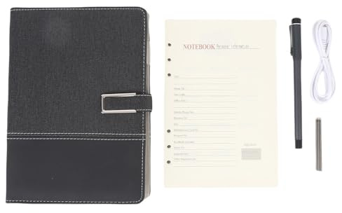 Set di scrittura intelligente cheotime, taccuino digitale per penna smart e tavola da scrittura set di notebook digitale in tempo reale con smart pen per appunti di studio (Nero)