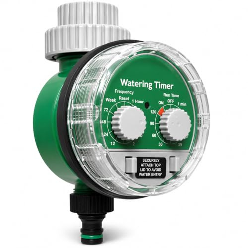 Electronic Water Timer for Garden Hose – Digital Programmable Irrigation Timer with LCD Display, Auto Watering System for Lawns, Plants, Drip Irrigation & Sprinklers – Weatherproof & Easy to Use
