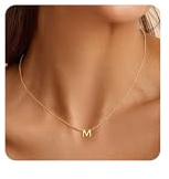 Turandoss Kette mit Buchstaben Kette Gold Halskette Damen Mädchen Goldkette | 14K Vergoldet Buchstaben Initialen Kette Gold Namenskette Schmuck, Geschenke für Frauen Mama Freundin Einschulung Mädchen