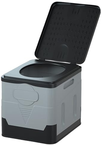 Nevalerra Inodoro de camping portátil para exteriores con cuenco extraíble y tapa, fácil de limpiar, inodoro de viaje compacto | Inodoro móvil de camping para barco jardín emergencia R
